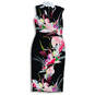 Womens Black Floral Sleeveless V-Neck Back Zip Comfort Sheath Dress Size XS image number 1