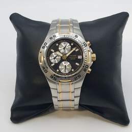 Pulsar 40mm Case Diver Chronograph 100m WR Men's 2 tone stainless steel quartz Watch alternative image