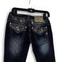 Mens Blue Denim Medium Wash Embroidered Pockets Stretch Skinny Jeans Sz 27 image number 4