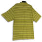 Mens Multicolor Striped Collared Short Sleeve Casual Polo Shirt Size Large image number 2