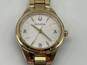 Authentic Womens Gold-Tone Stainless Steel Diamond Dial Analog Wristwatch image number 3
