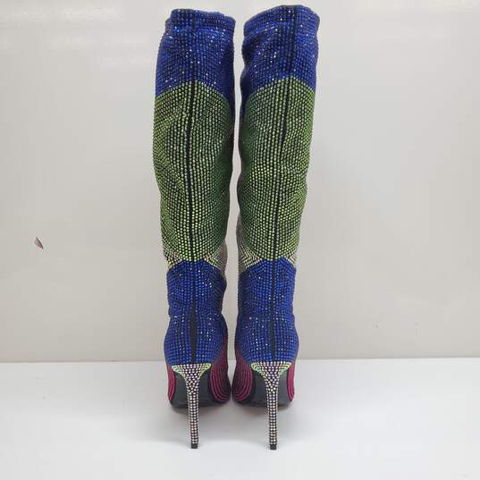 Fashion Nova Khloe Embellished Knee High Boots in Multicolor Size 6 image number 5