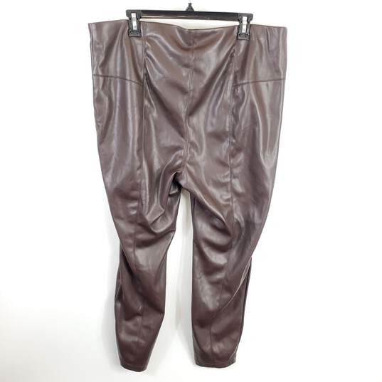 Marc New York Women Brown Faux Leather Pants 2X NWT image number 2