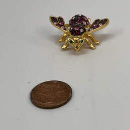 Designer Joan Rivers Gold-Tone Rhinestone Imperial Bee Brooch Pin alternative image