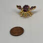 Designer Joan Rivers Gold-Tone Rhinestone Imperial Bee Brooch Pin image number 2