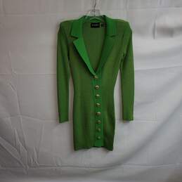 Retrofete Lime Green Knit Bodycon Dress WM Size S alternative image
