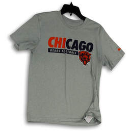 Mens Gray Graphic Chicago Bears Crew Neck Short Sleeve T-Shirt Size Medium