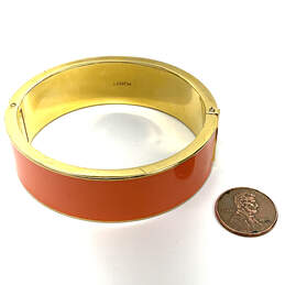 Designer J. Crew Gold-Tone Orange Enamel Fashionable Bangle Bracelet alternative image