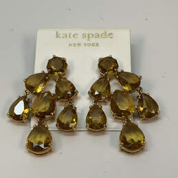 Designer Kate Spade Gold-Tone Yellow Crystal Champagne Chandelier Earrings alternative image