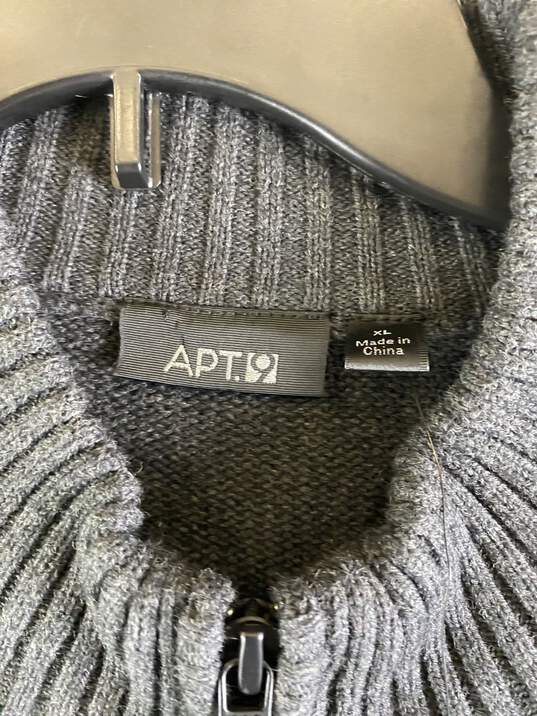 Apt 9 Men Gray Zip Up Sweater XL NWT image number 3