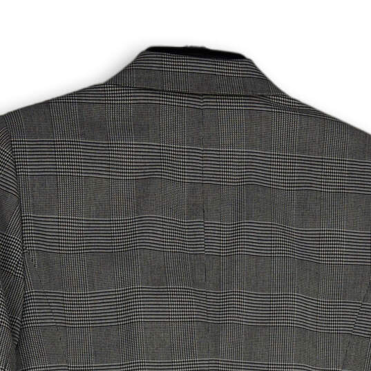 NWT Womens Gray Plaid Long Sleeve Notch Lapel One Button Blazer Size 6 image number 4