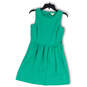 Womens Green Round Neck Sleeveless Back Zip Fit & Flare Dress Size Small image number 1