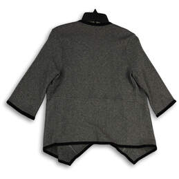 Womens Gray 3/4 Sleeve Angled Hem Open Front Cardigan Sweater Size M alternative image