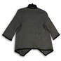 Womens Gray 3/4 Sleeve Angled Hem Open Front Cardigan Sweater Size M image number 2
