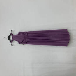 NWT Womens Purple High Neck Mesh Back Zip Bridesmaid Maxi Dress Size 12 alternative image