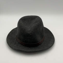 Mens Gray A199-001 Wool Leather Band Fashionable Fedora Hat One Size