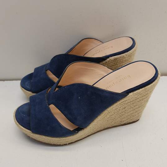 Kate Spade Tropez Blue Wedge Espadrilles Sandals Women's Size 6.5B image number 3