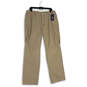NWT Mens Khaki Flat Front Slash Pocket Straight Leg Chino Pants Size 36x32 image number 1