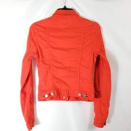 Rag & Bone Women Red Cropped Jean Jacket sz XS alternative image