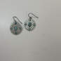 Designer Lucky Brand Silver Turquoise Stone Fish Hook Dangle Earrings image number 3