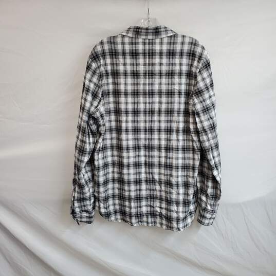 Ovadia & Sons Black & Cream Max Flannel Plaid Patterned Shirt MN Size M NWT image number 1