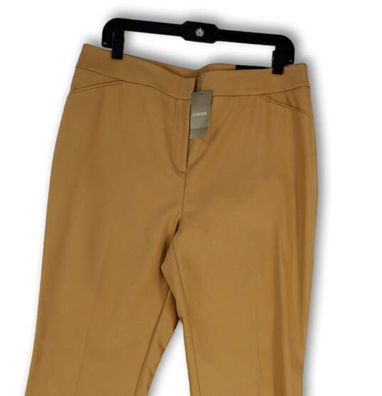 NWT Womens Tan Flat Front So Slimming Pockets Straight Leg Ankle Pants Sz 2 image number 3