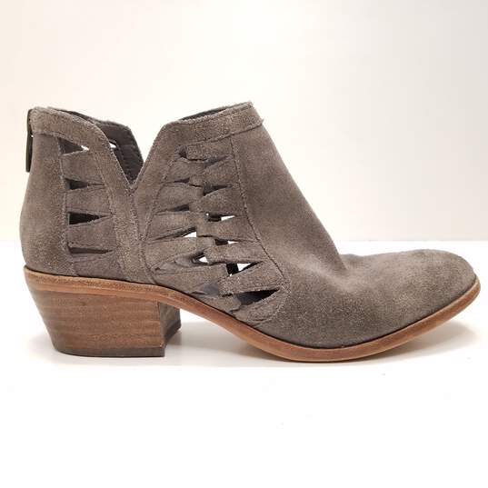 Vince Camuto Peera Suede Western Cut Out Ankle Bootie Grey Size 8 image number 4
