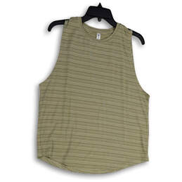 NWT Womens Green Beige Cloudlight Striped Muscle Pullover Tank Top Size M