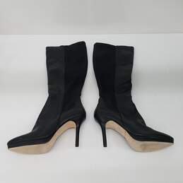 White House Black Market Bordeaux 570059263 Women's Size 8 M Black Leather Tall Heel Boots