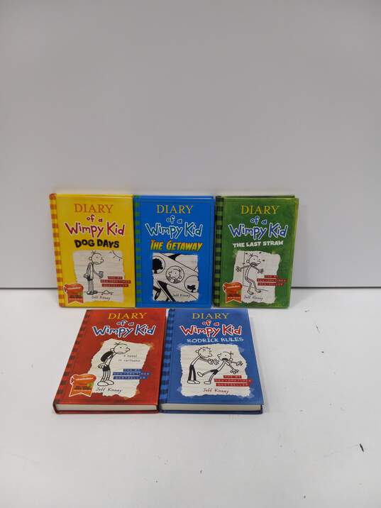 Bundle of Five Diary of a Wimpy Kid Hard Back Books image number 1