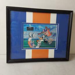 Warner Bros Looney Tunes Football Lithograph Framed Broncos vs Raiders