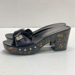 Marc By Marc Jacobs Graffiti Carved Wooden Clogs Black 10 alternative image