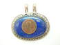 Tibetan Sterling Silver Oval Lapis Statement Pendant 29.5g image number 2