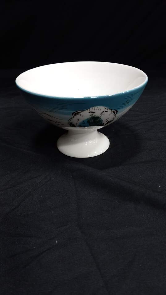 Hand Painted Japanese Polar Bear Rice Bowl image number 1