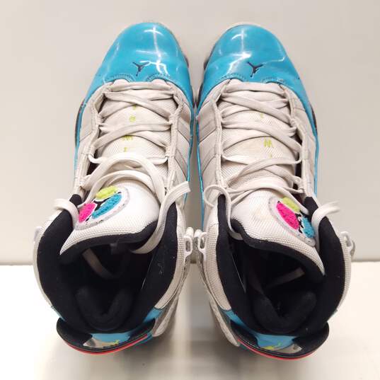 Air Jordan 6 Rings Blue Fury Cyber Pink Athletic Shoes Men's Size 10.5 image number 8