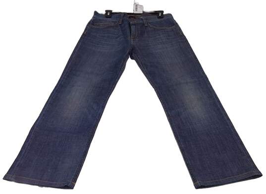 Mens Gray Coin Pocket Straight Leg Zip Denim Jeans Size Medium image number 4