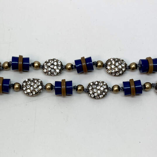 Designer J. Crew Multicolor Round Crystal Studded Balls Beaded Necklace image number 2
