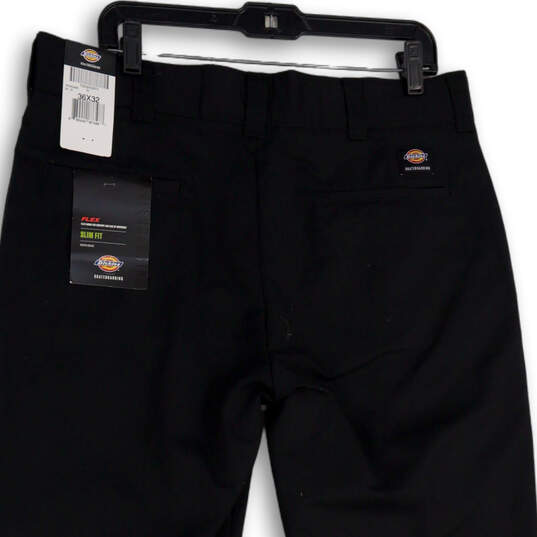 NWT Mens Black Flat Front Slim Fit Slash Pocket Chino Pants Size 36X32 image number 4