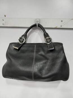 Charles David Black Pebbled Leather Handbag Top Handle Bag