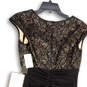 NWT Womens Black Brown Floral Lace Ruched Back Zip Sheath Dress Size 6 image number 4