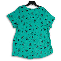 NWT womens Aqua Graphic Print V-Neck Short Sleeve Pullover T-Shirt Size 3 alternative image