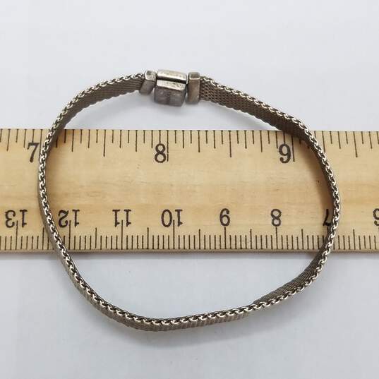 PANDORA Sterling Silver Mesh Chain 7in Bracelet 10.0g image number 6