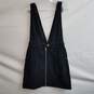 Topshop black corduroy zip up mini overall dress 6 image number 1