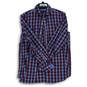 Mens Multicolor Plaid Long Sleeve Spread Collar Button-Up Shirt Size Large image number 1