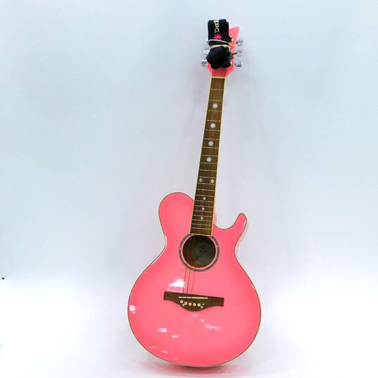 Daisy Rock Brand 6260 Model Pink Acoustic Guitar w/ Shoulder/Playing Strap image number 1
