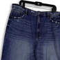NWT Womens Blue Denim Medium Wash Distressed Wide Leg Jeans Size 32x30 image number 3