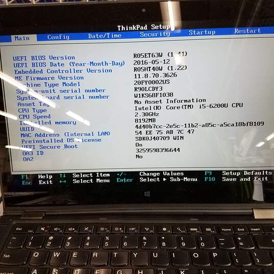 Lenovo ThinkPad Yoga 14in Touchscreen Laptop Intel i5-6200U 8GB RAM NO HDD image number 8