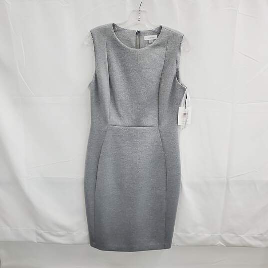 Calvin Klein Gray Sleeveless Zip Back Dress NWT Size 10 image number 1