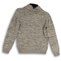 Womens Tan Tight-Knit Mock Neck Long Sleeve Pullover Sweater Size Medium alternative image