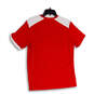 Mens Red White V-Neck Short Sleeve Pullover Activewear T-Shirt Size L image number 2